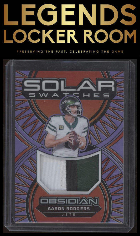2024 Panini Obsidian - Solar Swatches Purple #14 Aaron Rodgers #/49