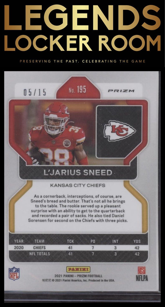 2021 Panini Prizm #195 L'Jarius Sneed Forest Camo #/15