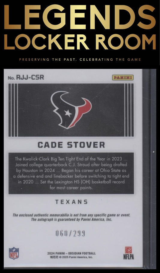 2024 Panini Obsidian Cade Stover Rookie Jumbo Jersey Auto /299