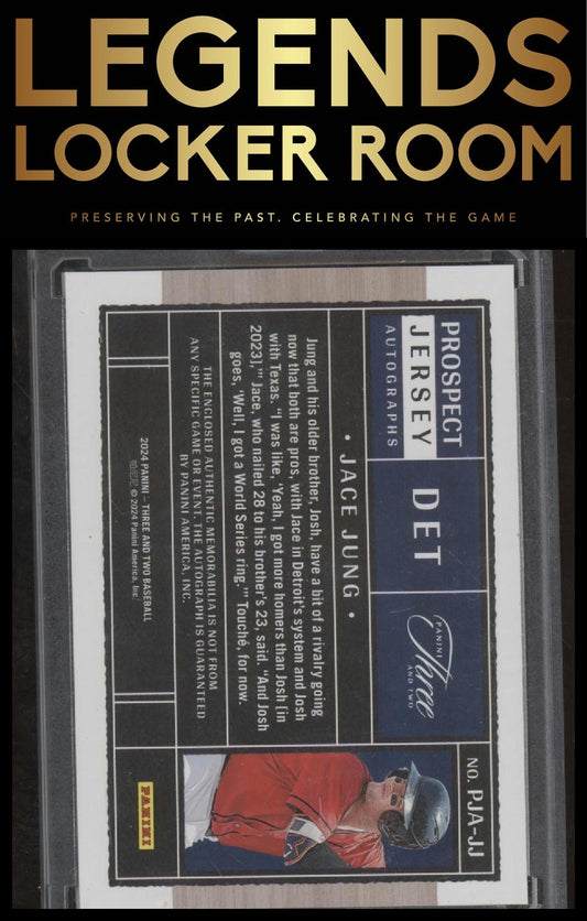 2024 panini three and two Jace Jung Prospect Jersey Autograph 9/32
