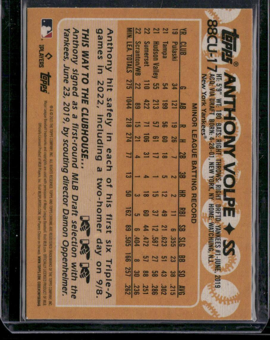 2023 Topps Chrome Update Anthony Volpe 1988 Topps Baseball 35th Anniversary