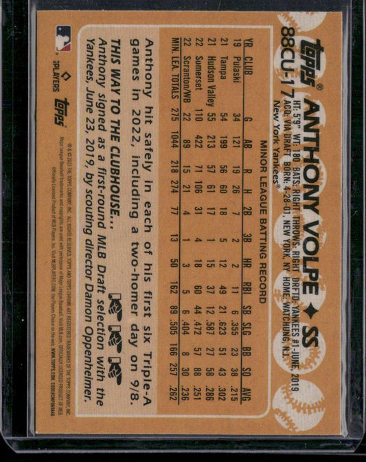 2023 Topps Chrome Update Anthony Volpe 1988 Topps Baseball 35th Anniversary