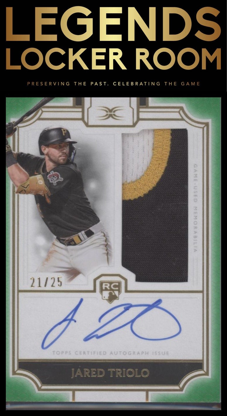 2024 Topps Definitive Jared Triolo Rookie Tri-Color Patch Autograph /25 #DRPC-JT