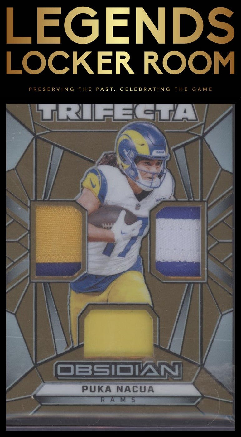 2024 Panini Obsidian - Trifecta Swatches Gold #34 Puka Nacua #/10