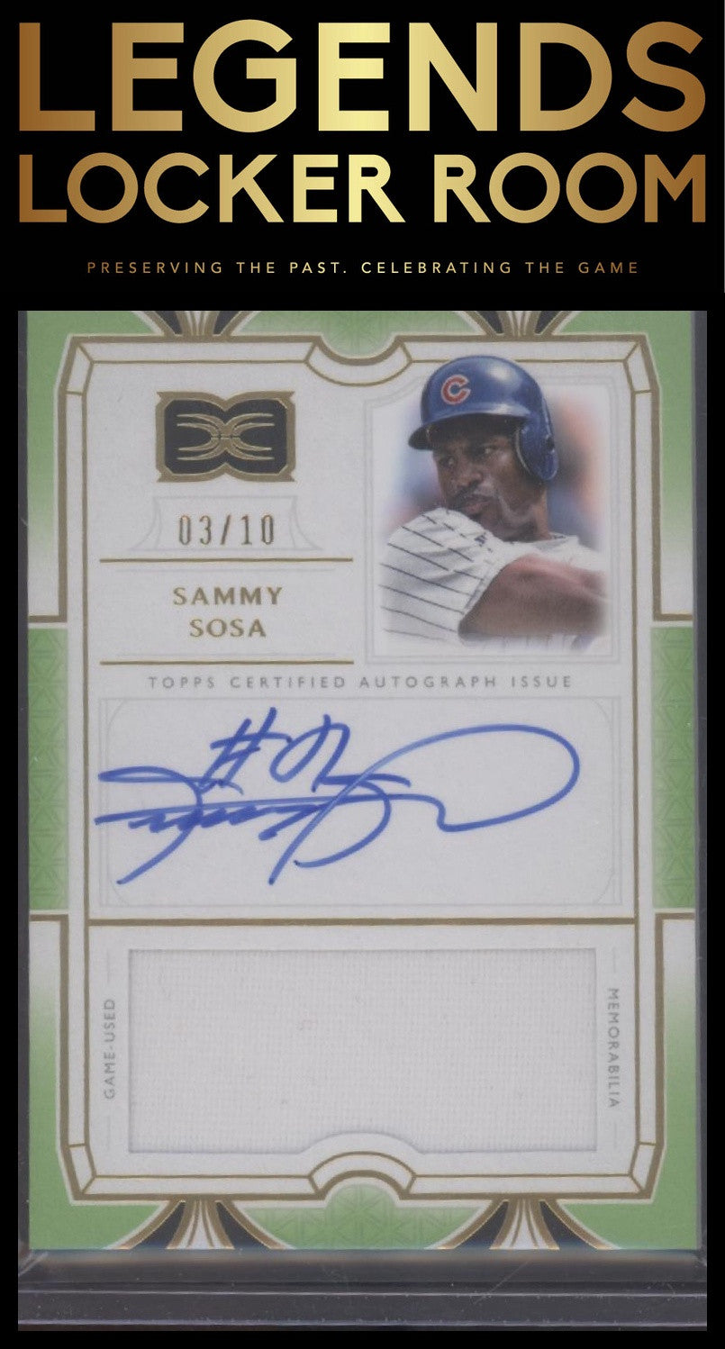 2024 Topps Definitive Collection Sammy Sosa Autograph Relics Green #/10