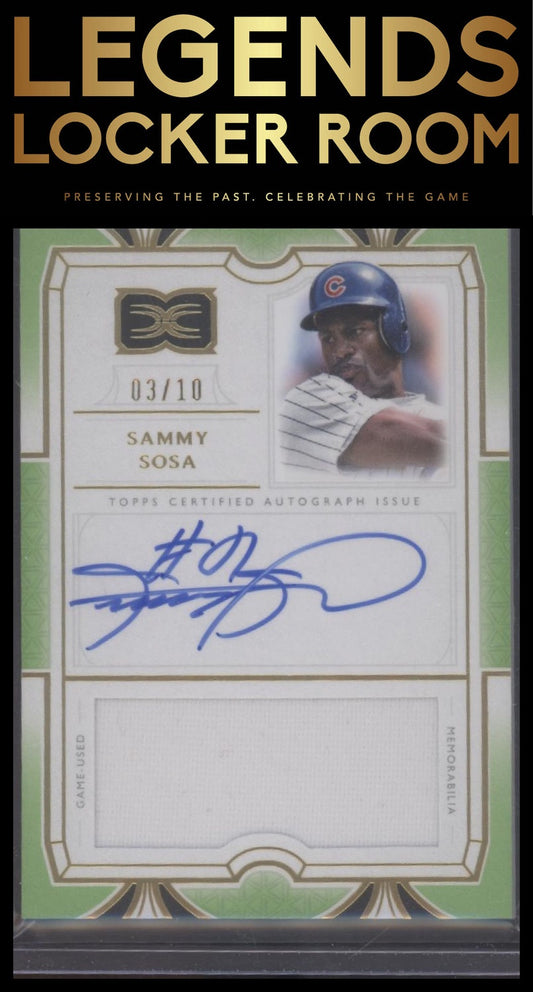 2024 Topps Definitive Collection Sammy Sosa Autograph Relics Green #/10