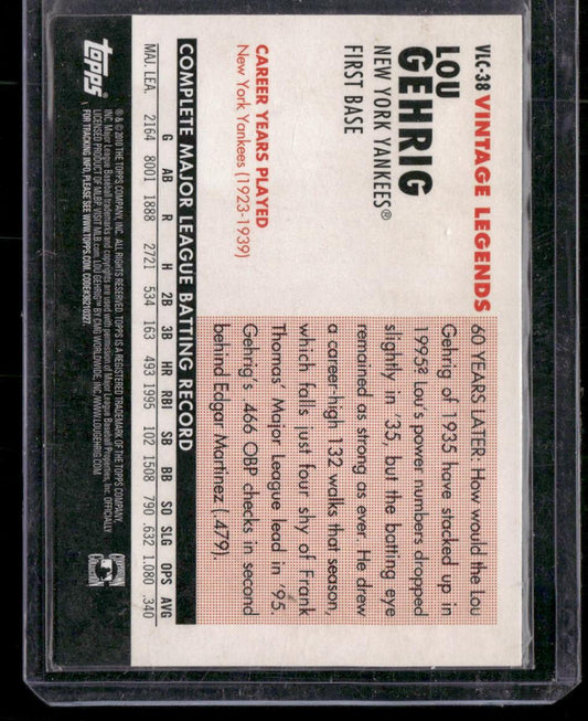 2010 Topps Update #VLC-38 Lou Gehrig Vintage Legends Collection
