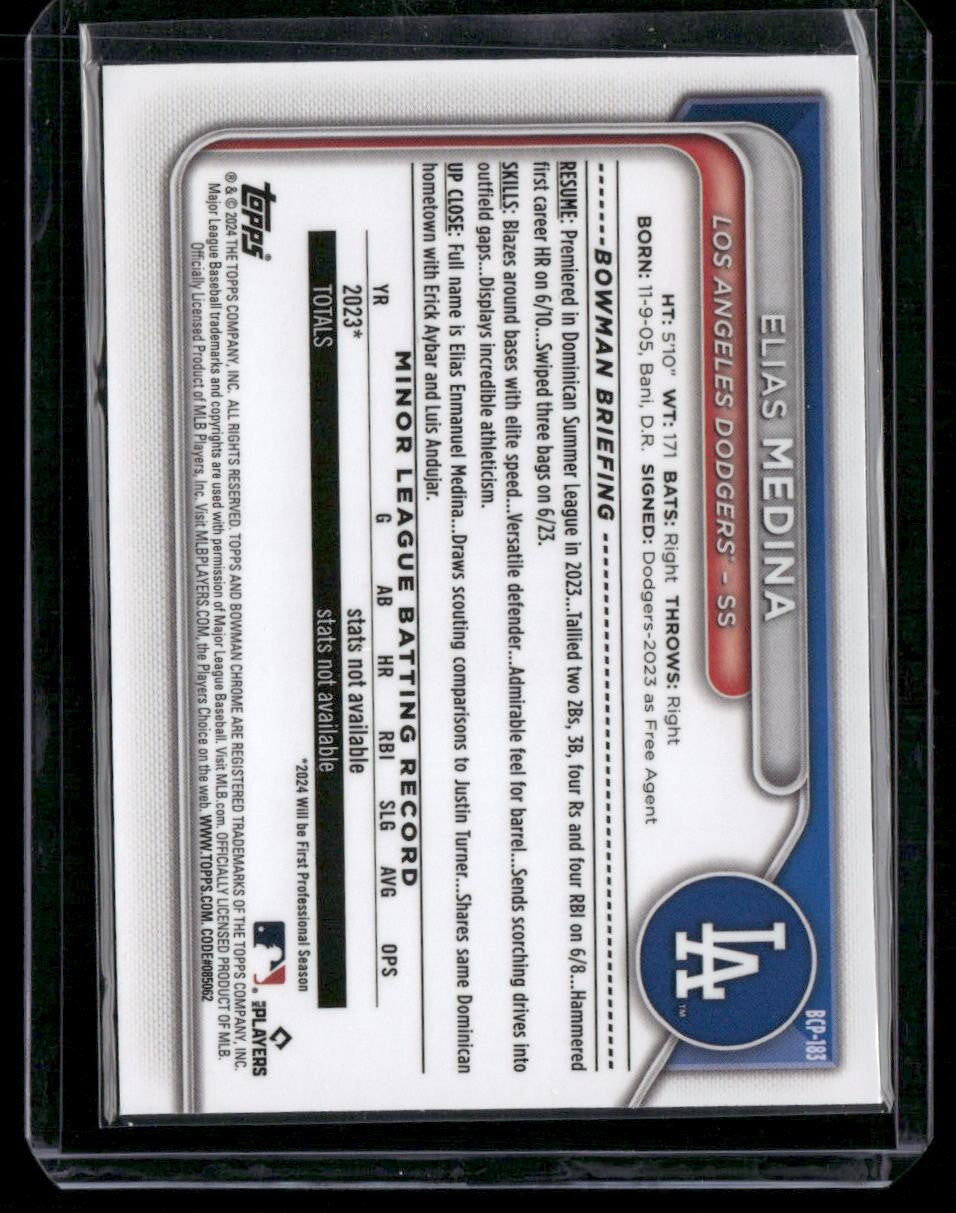 2024 Bowman Chrome #BCP-183 Elias Medina Prospects