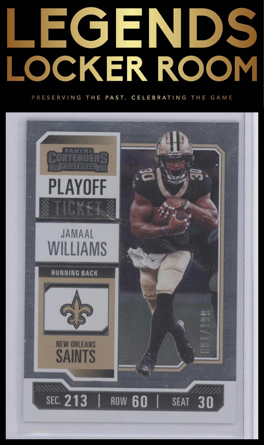 2023 Panini Contenders #73 Jamaal Williams Playoff Ticket #/199