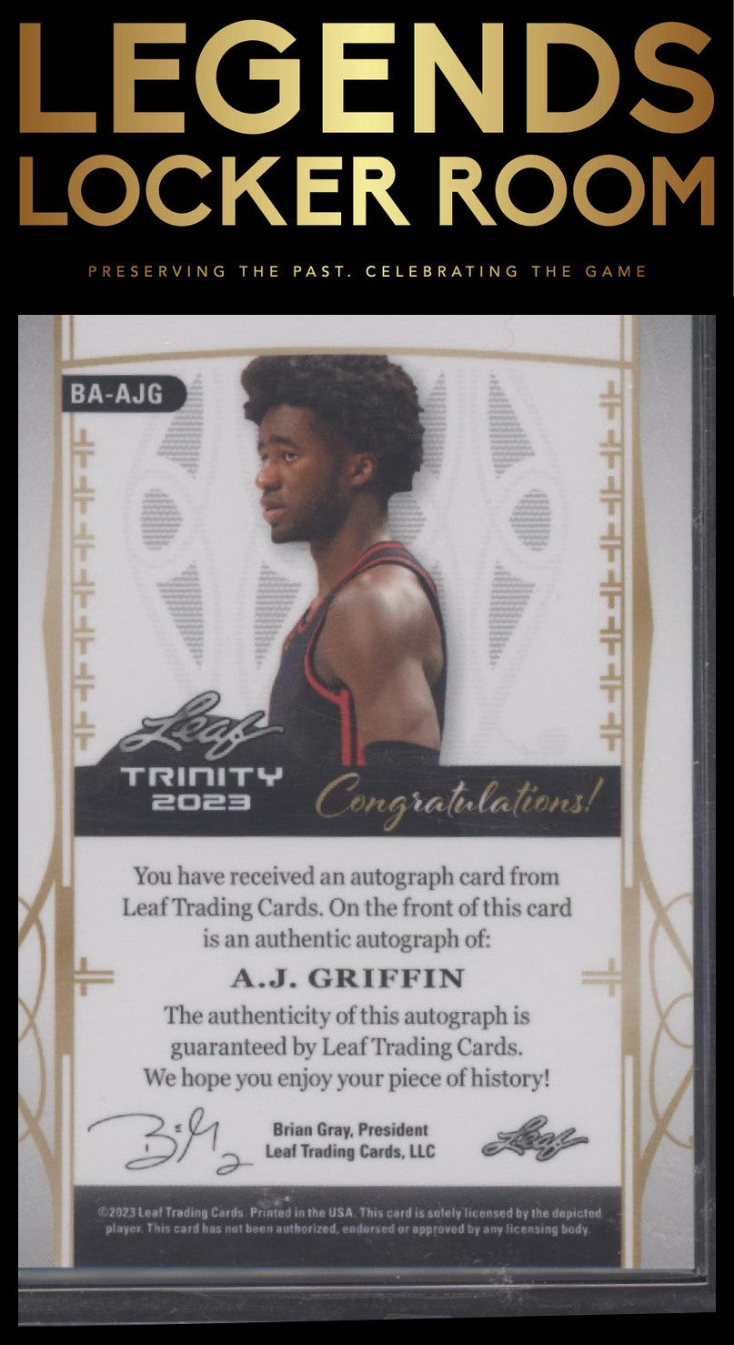 2023 Leaf Trinity #BA-AJG A.J. Griffin Gold #/35