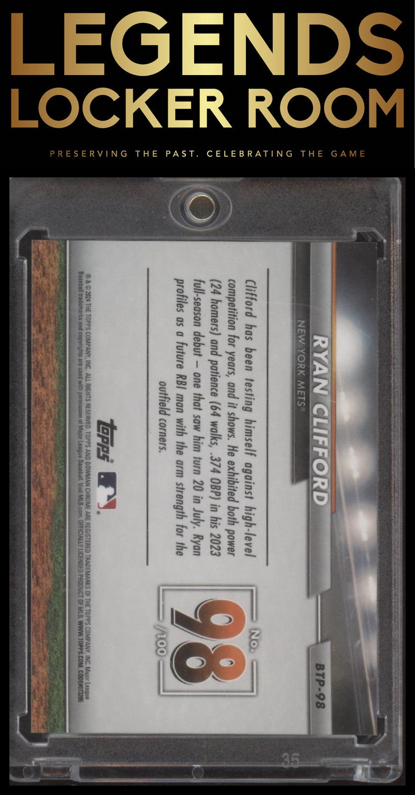 2024 Bowman Chrome Baseball Scouts Ryan Clifford