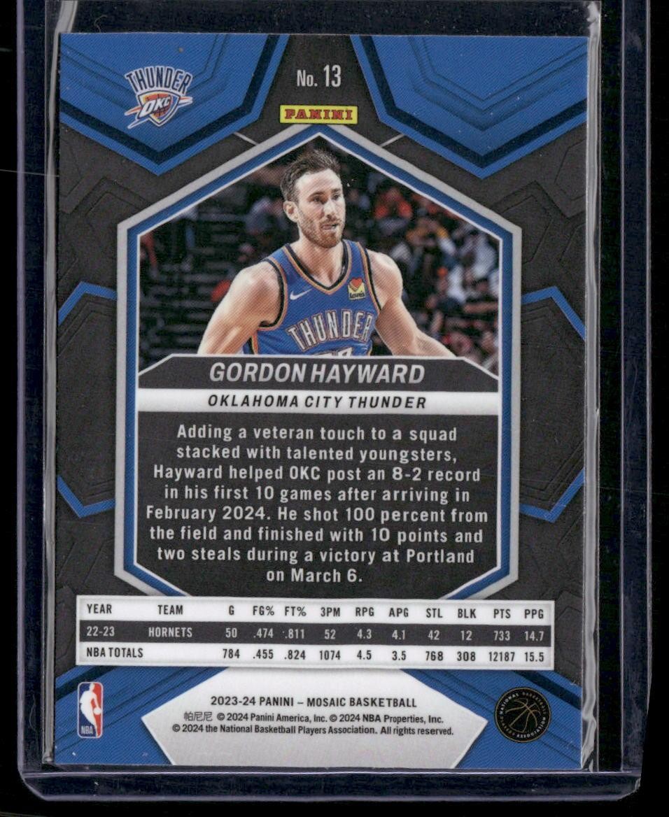 2023-24 Panini Mosaic #13 Gordon Hayward