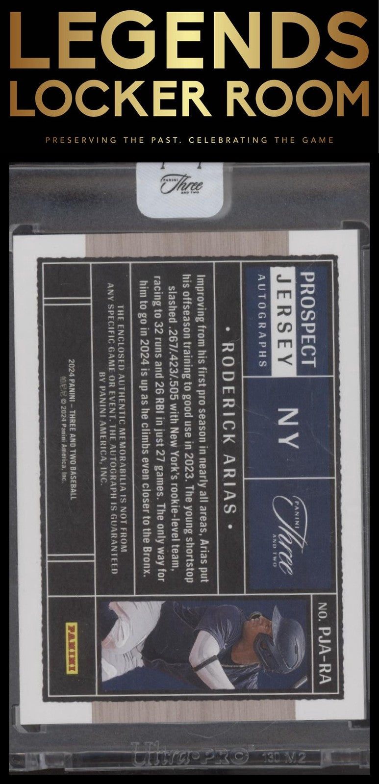 2024 Roderick Arias Panini Three And Two Prospect Jersey Autograph /49