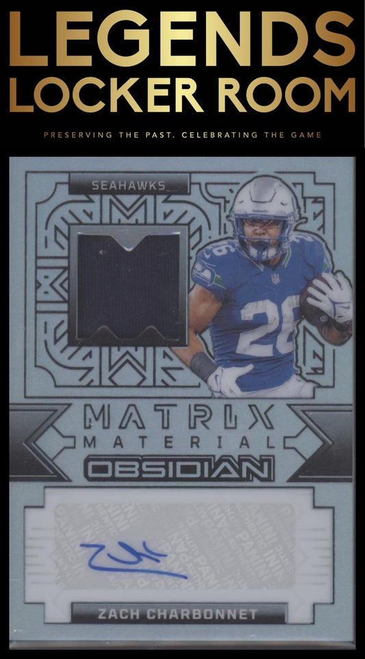 2024 Panini Obsidian - Matrix Material Autographs Silver #6 Zach Charbonnet #/99