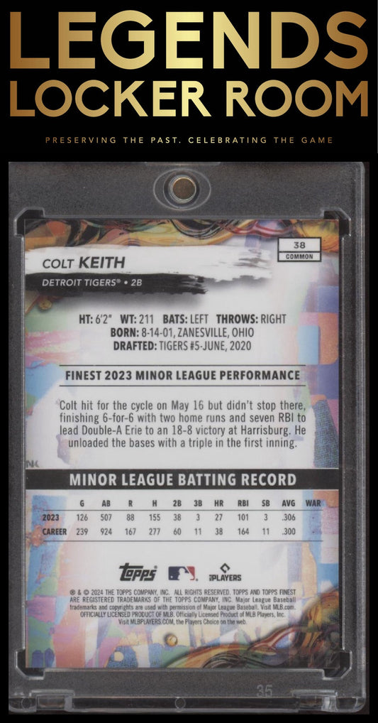 2024 Finest #38 Colt Keith Purple Refractor #/250