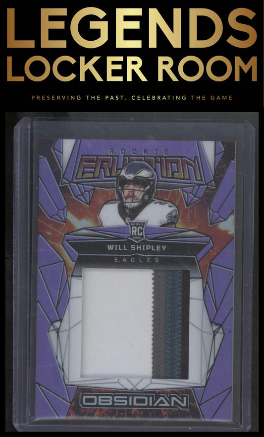 2024 Panini Obsidian - Rookie Eruption Materials Purple #48 Will Shipley #/49