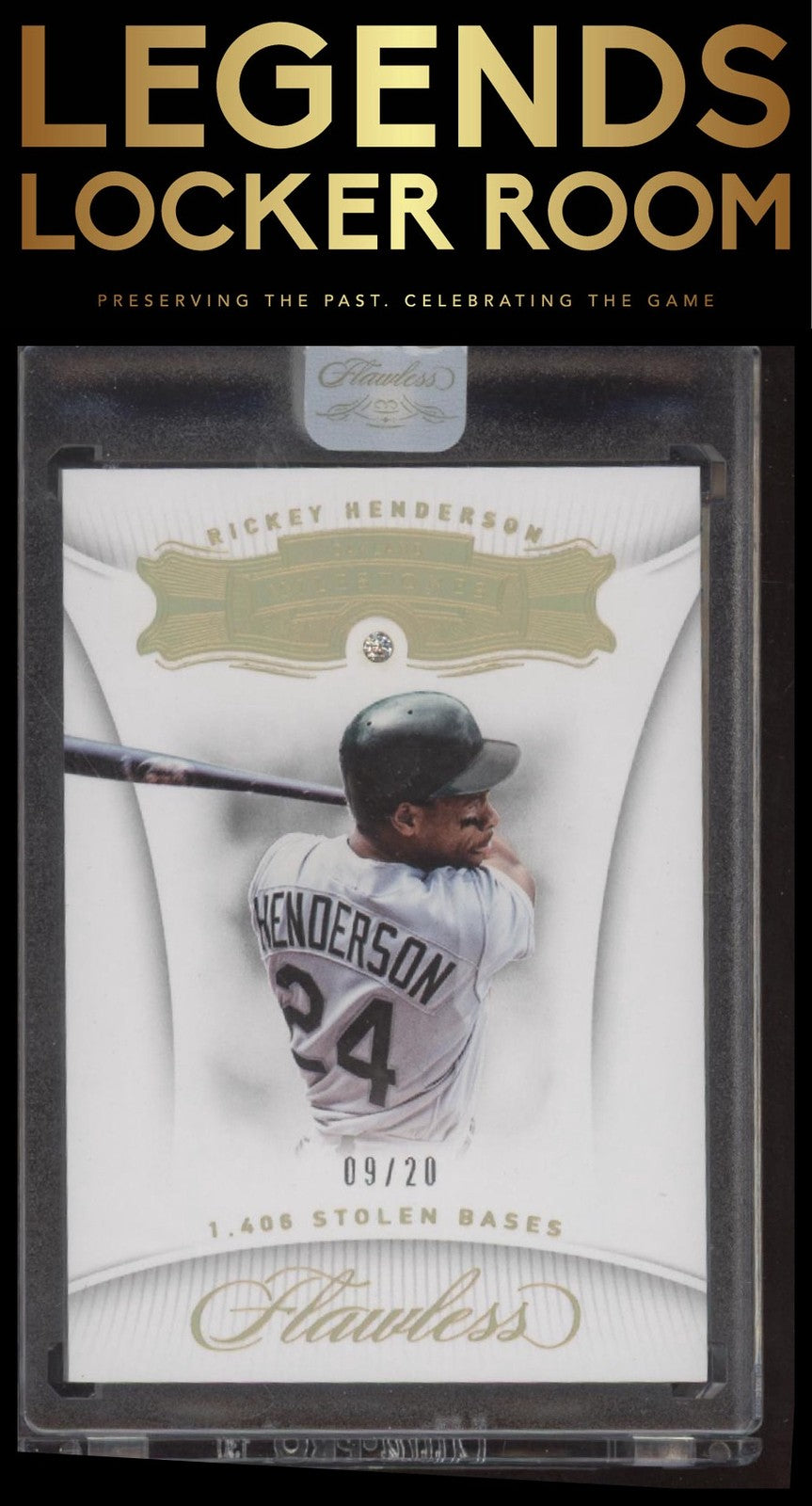 2018 Panini Flawless #62 Rickey Henderson #/20