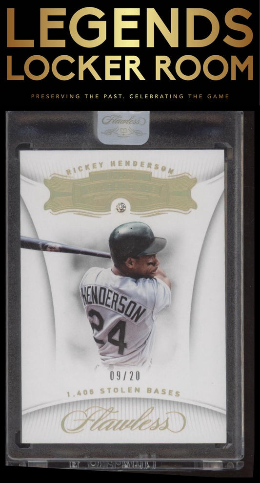 2018 Panini Flawless #62 Rickey Henderson #/20