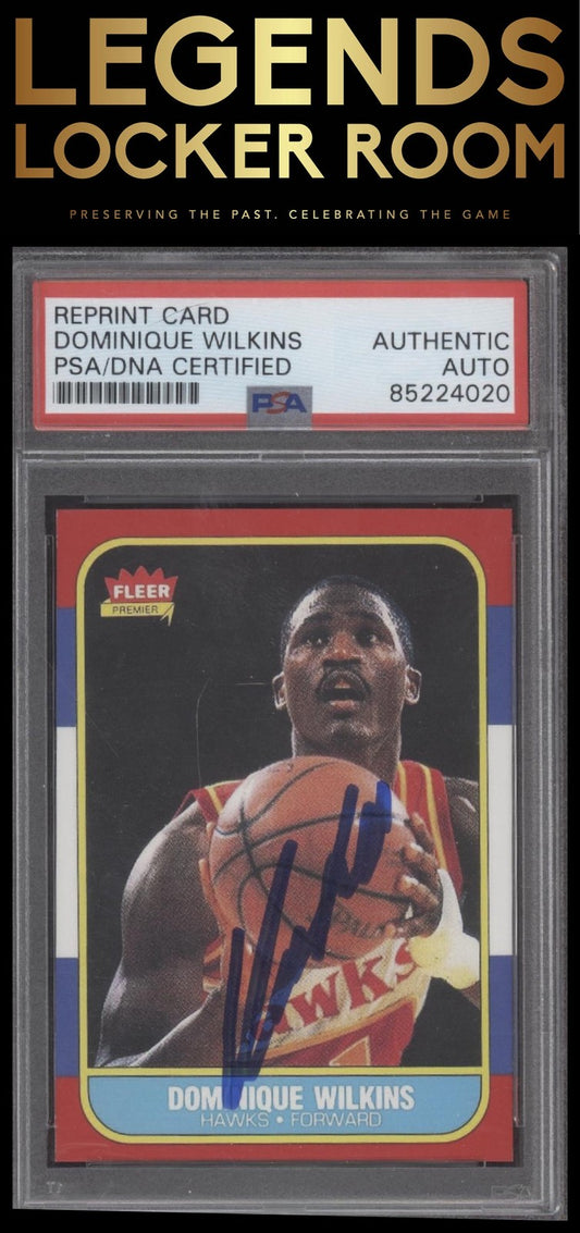 1986-87 Fleer #121 Dominique Wilkins Auto PSA