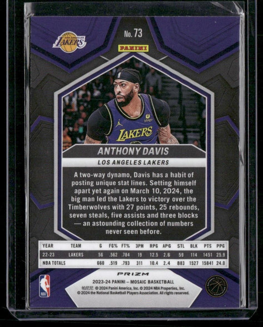2023-24 Panini Mosaic #73 Anthony Davis Silver