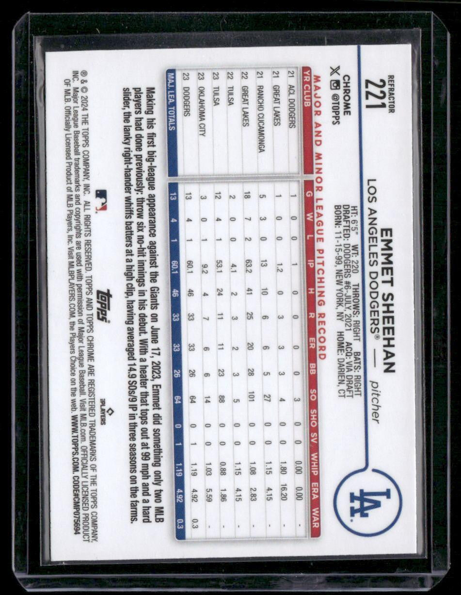 2024 Topps Chrome #221 Emmet Sheehan Refractors