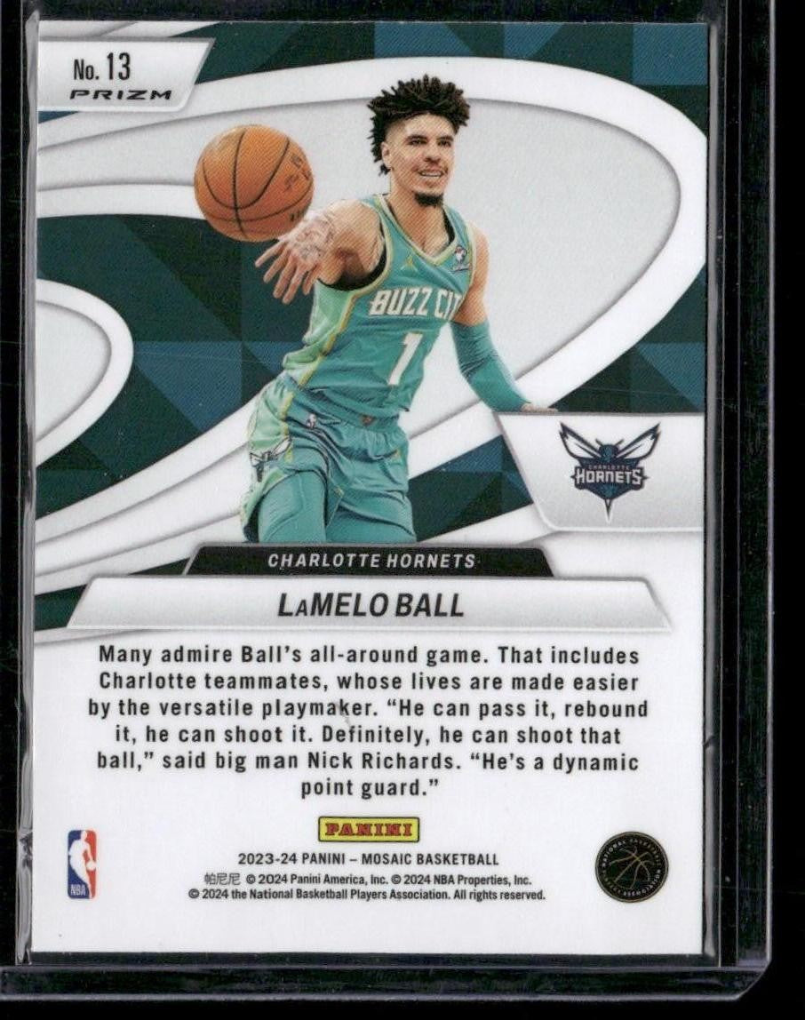 2023-24 Panini Mosaic #13 LaMelo Ball Give and Go Mosaic Green
