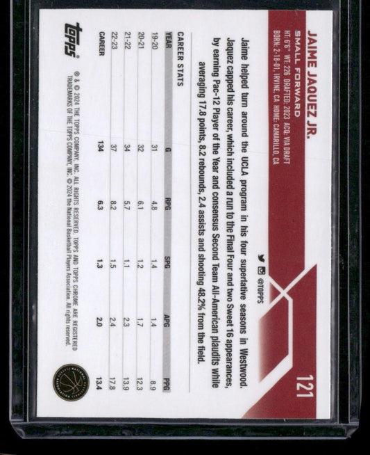 2023-24 Topps Chrome #121 Jaime Jaquez Jr.