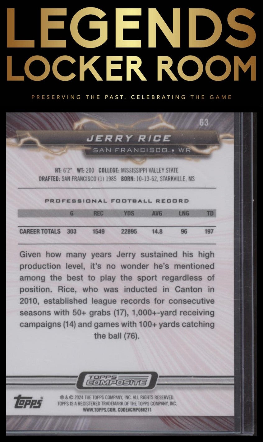 2023 Topps Composite #63 Jerry Rice Resurgence Navy Surge #/225