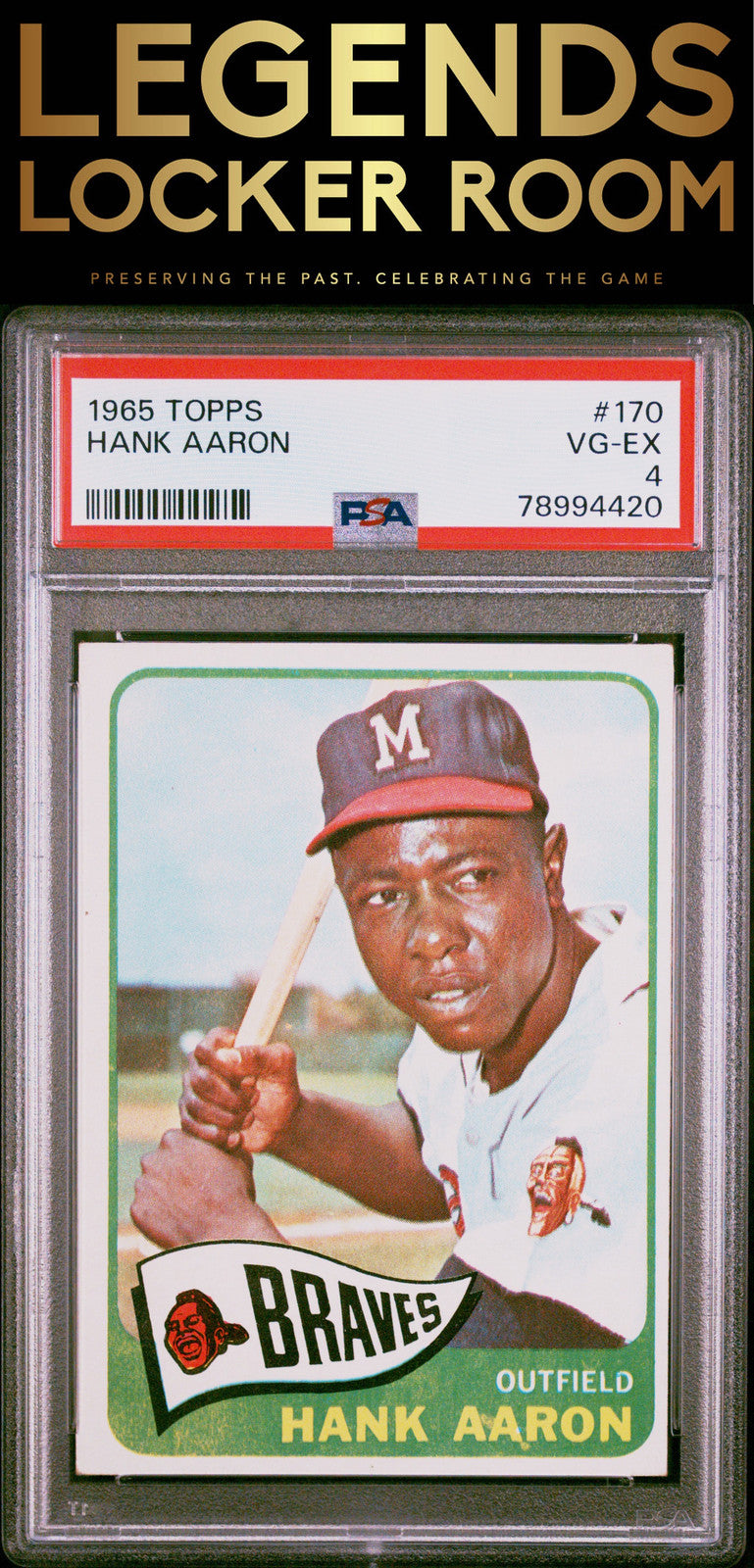 1965 Topps #170 Hank Aaron PSA 4