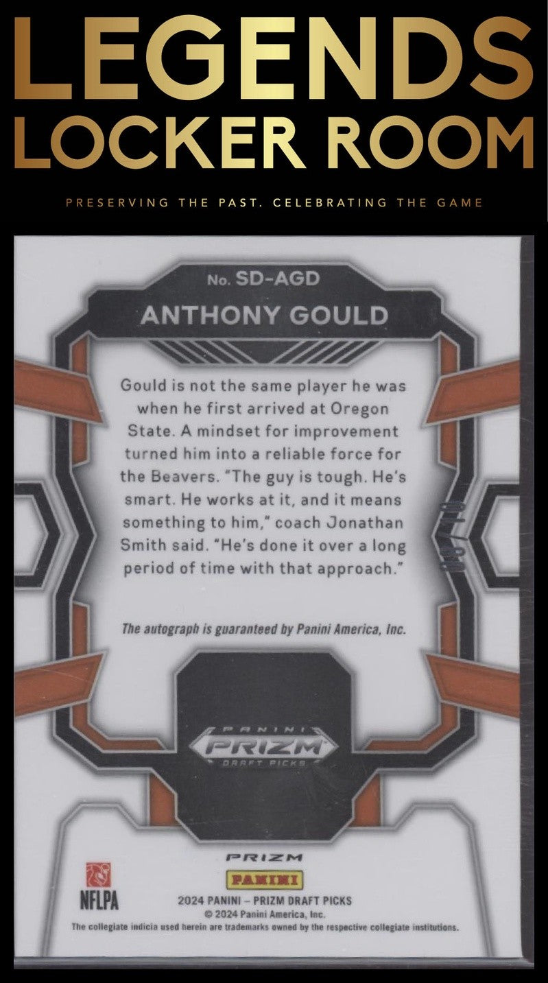2024 Panini Prizm Draft Picks #SD-AGD Anthony Gould Signing Day Gold #/10