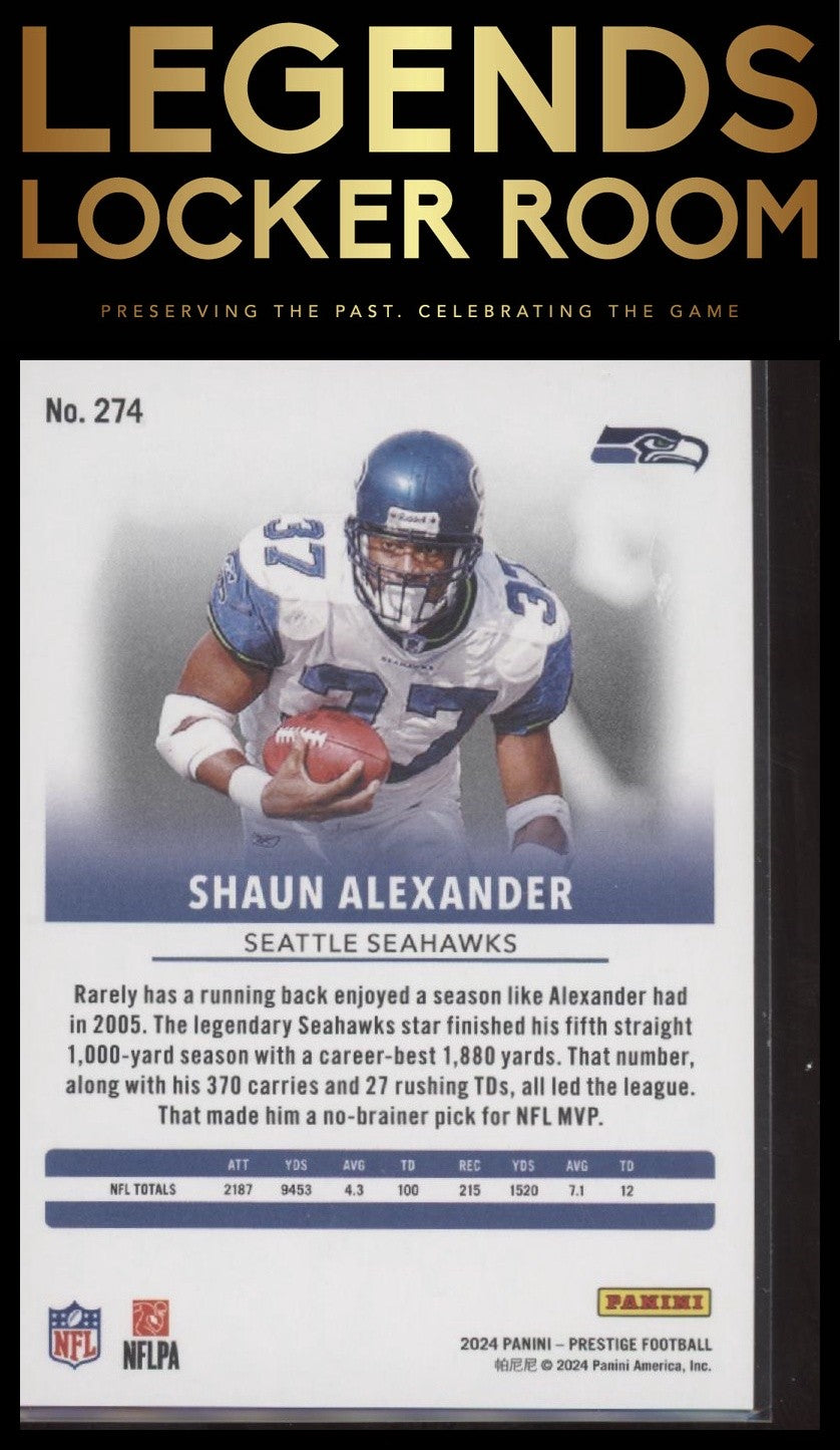2024 Panini Prestige #274 Shaun Alexander Blue Xtra Points #/599