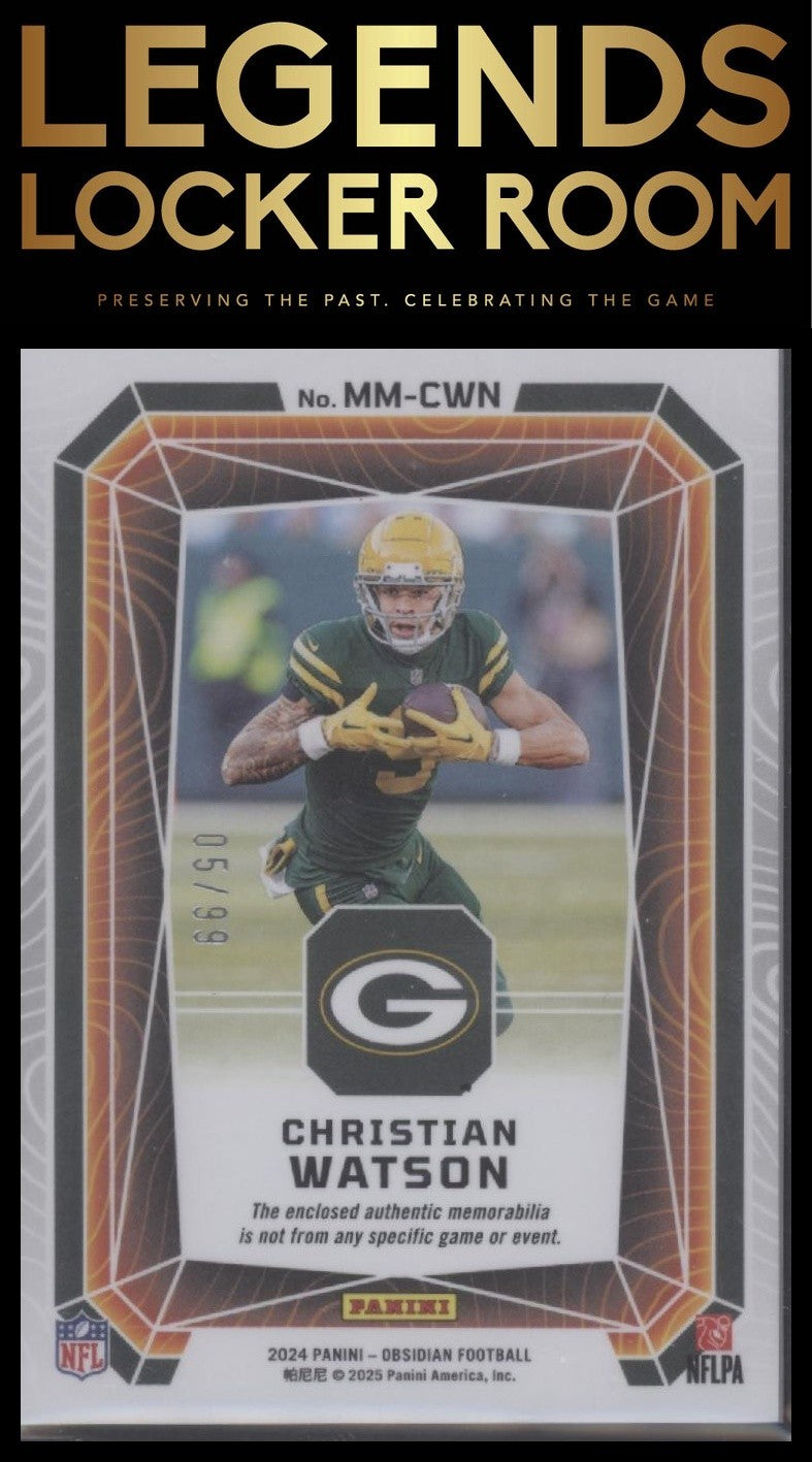 2024 Panini Obsidian - Magmatic Memorabilia Silver #14 Christian Watson #/99