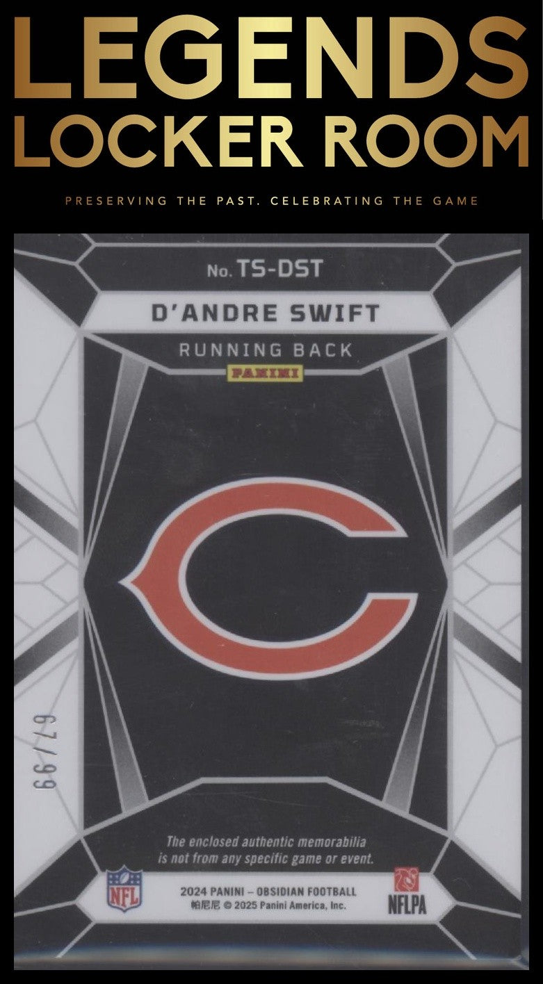 2024 Panini Obsidian - Trifecta Swatches Silver #45 D'Andre Swift #/99
