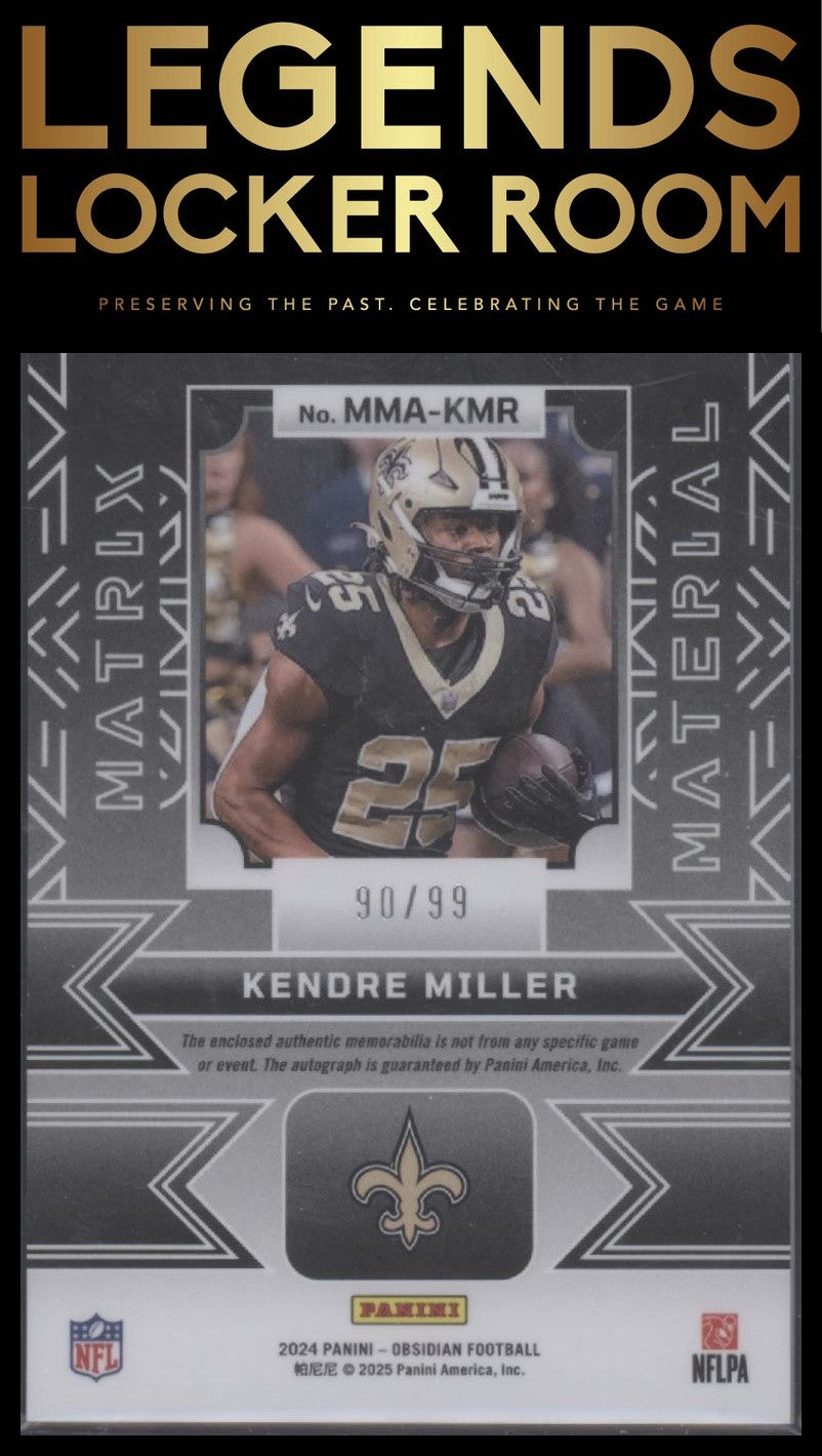 2024 Panini Obsidian - Matrix Material Autographs Silver #9 Kendre Miller #/99