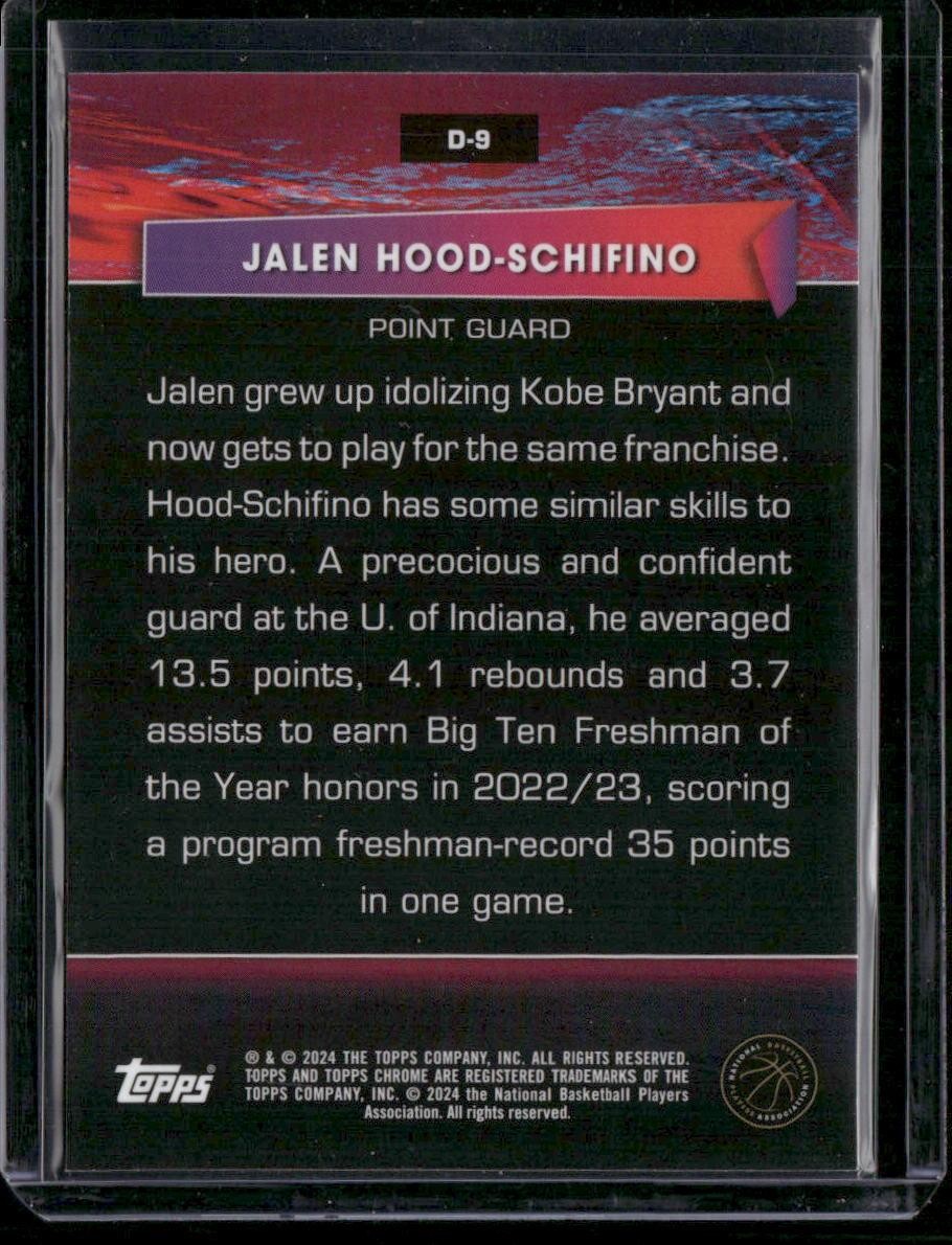 2023-24 Topps Chrome #D-9 Jalen Hood-Schifino Destiny