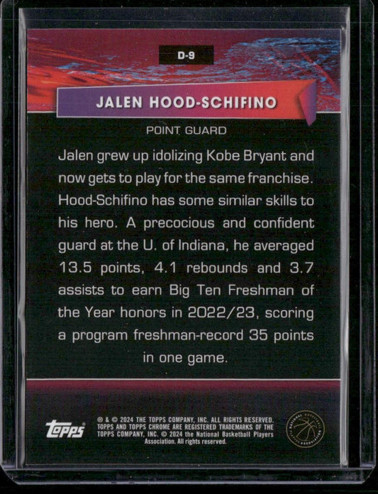 2023-24 Topps Chrome #D-9 Jalen Hood-Schifino Destiny