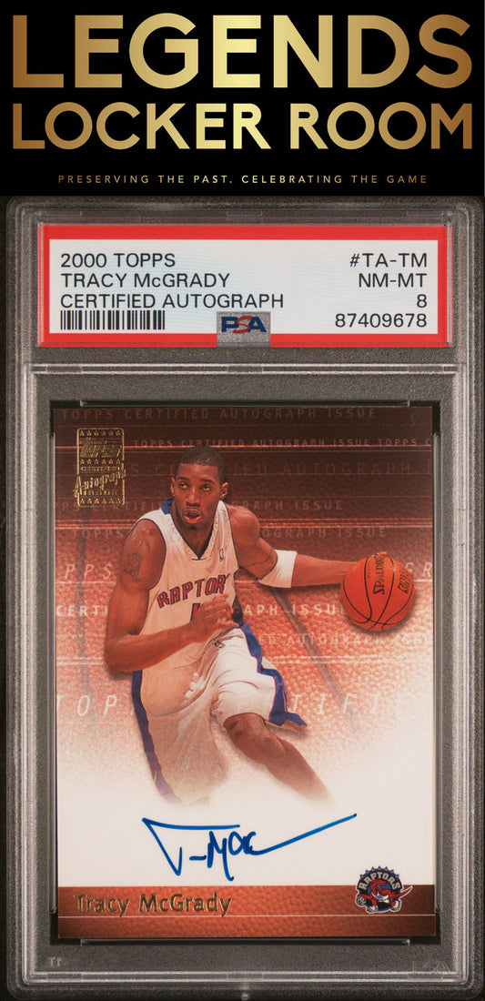 2000 Topps Certified Autograph #TA-TM Tracy Mcgrady Certified Autograph PSA 8