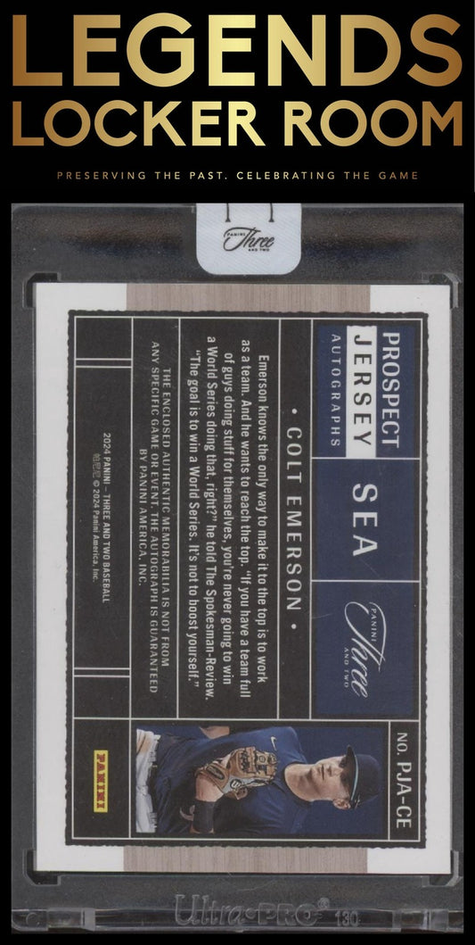 COLT EMERSON 2024 PANINI THREE AND TWO PATCH AUTOGRAPH AUTO /99