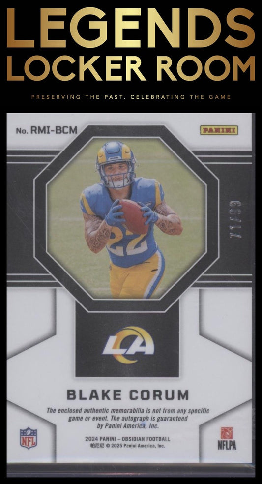 2024 Panini Obsidian Blake Corum Rookie Material Ink /99