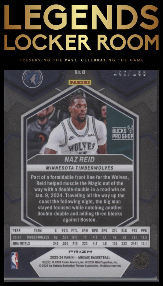 2023-24 Panini Mosaic #8 Naz Reid Blue #/199
