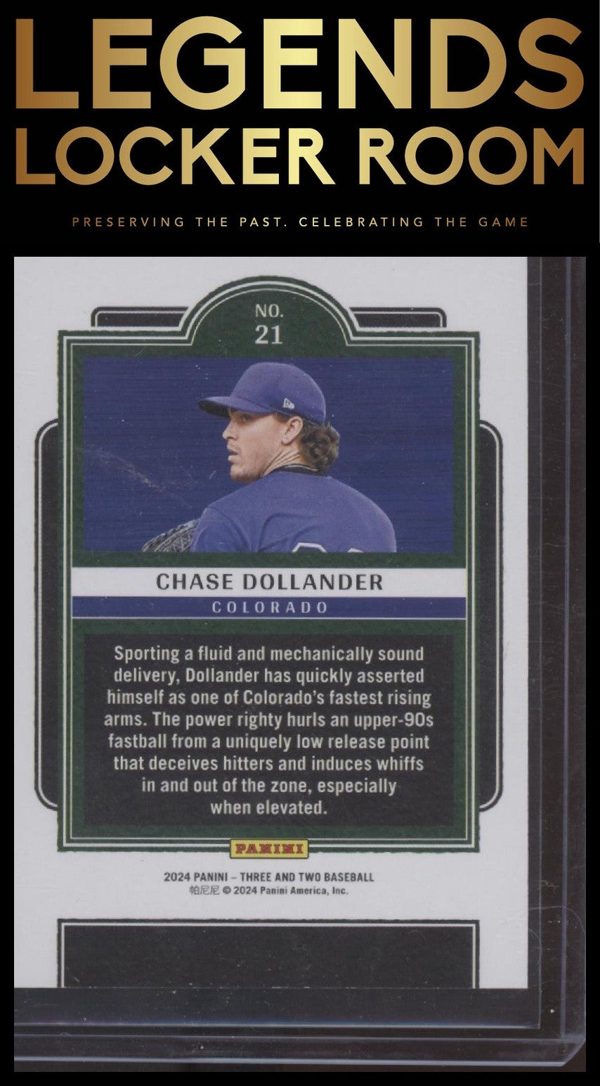 2024 Panini Three and Two #21 Chase Dollander Full Count (Insert) #/99