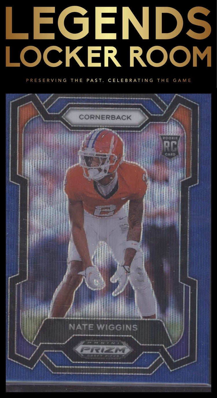 2024 Panini Prizm Draft Picks #115 Nate Wiggins Blue Wave #/249