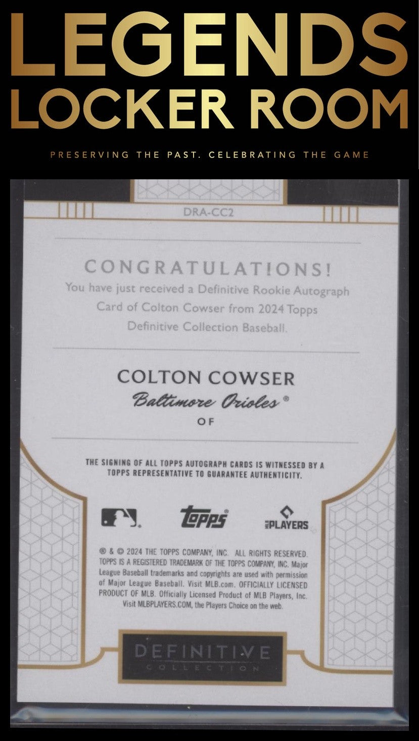 2024 Topps Definitive Collection Colton Cowser Definitive Rookie Auto /50
