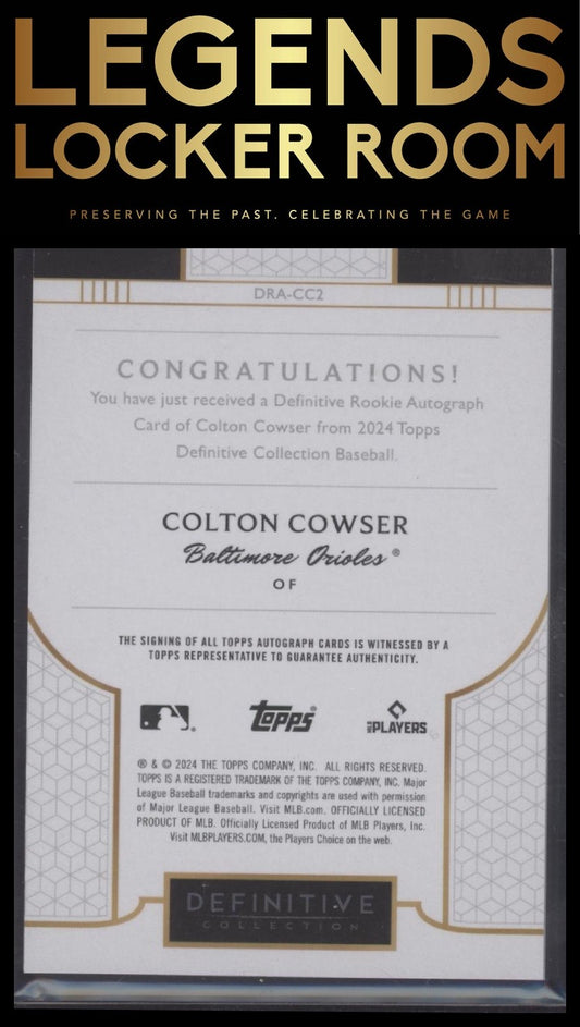 2024 Topps Definitive Collection Colton Cowser Definitive Rookie Auto /50