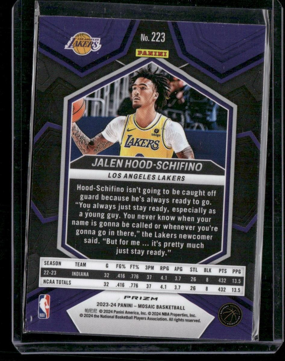 2023-24 Panini Mosaic #223 Jalen Hood-Schifino Green