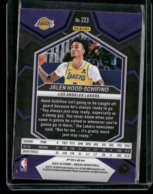 2023-24 Panini Mosaic #223 Jalen Hood-Schifino Green