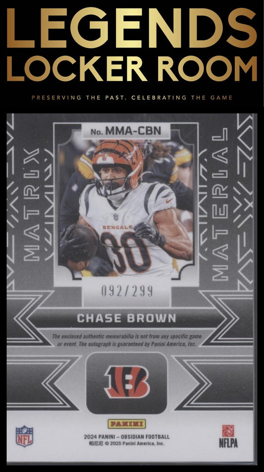 2024 Panini Obsidian - Matrix Material Autographs #MMA-CBN Chase Brown /299