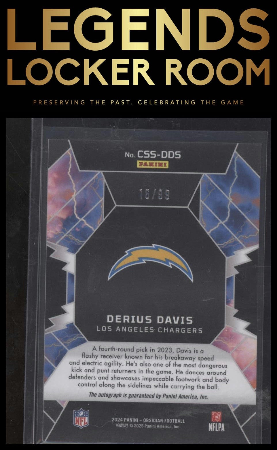 2024 Panini Obsidian Derius Davis Cosmic Storm /99