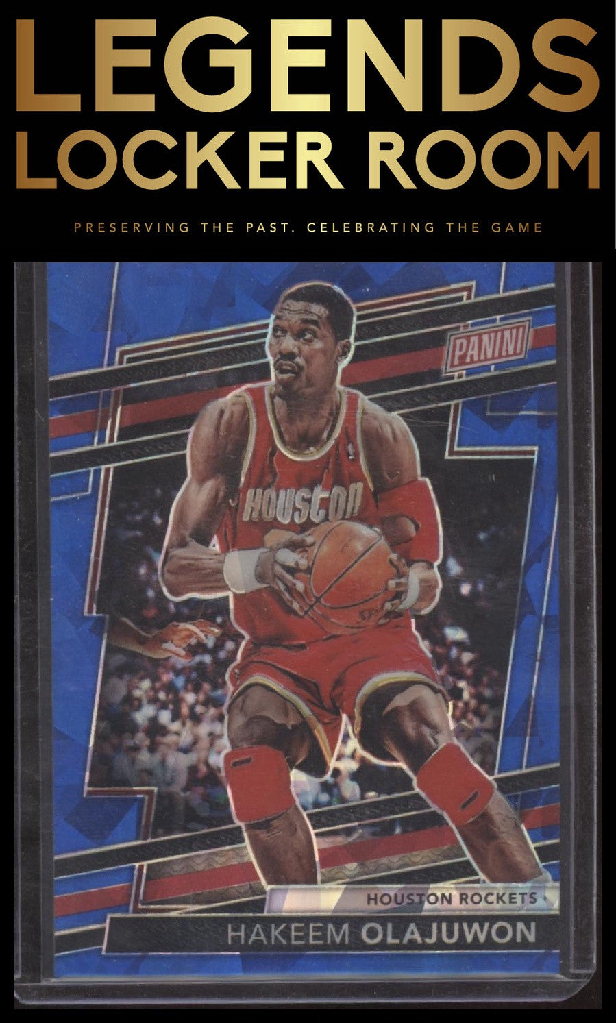 2024 Panini National Convention VIP Party Hakeem Olajuwon Blue Sparkle #/124