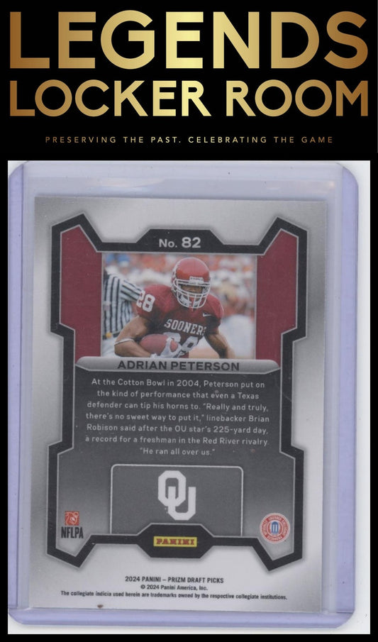 2024 Panini Prizm Draft Picks #82 Adrian Peterson